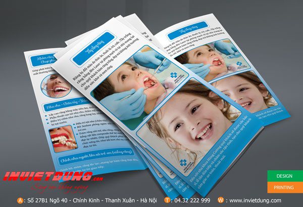 Mẫu tờ rơi nha khoa, in tờ rơi Hùng Cường - Bắc Giang